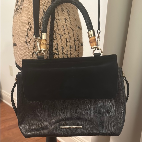 ELAINE TURNER Elegant Black Handbag Snakeskin - Picture 2 of 15